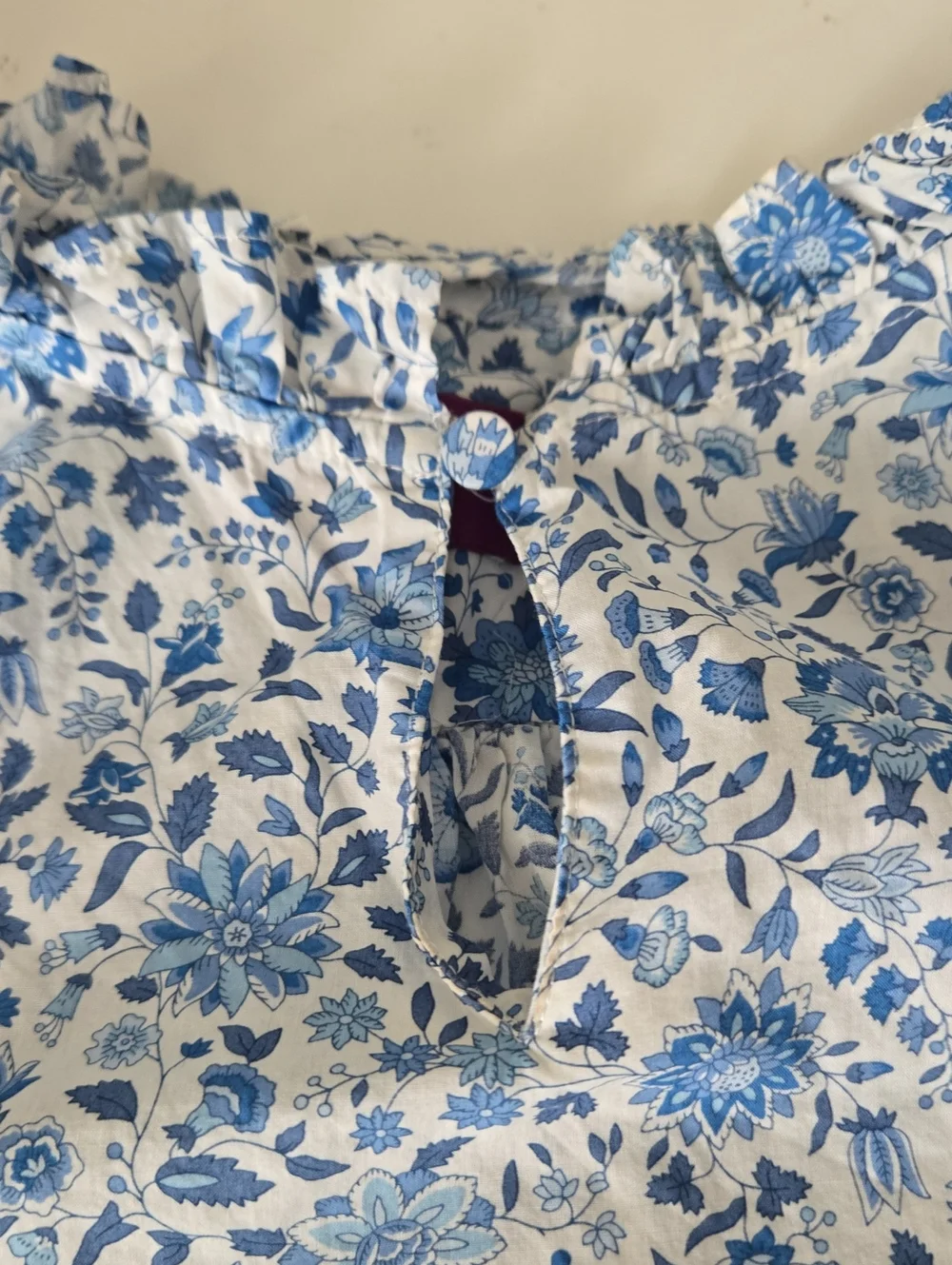 J.Crew Ruffle-trim short-sleeve top in Liberty fabric size S
